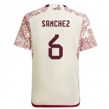 Kandiny Miesten Meksikon Erick Sanchez #6 Wonder Valkoinen Punainen Vieraspaita 22-24 Lyhythihainen Paita T-paita