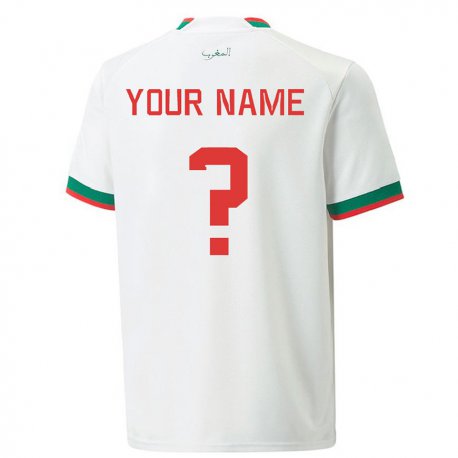 Kandiny Miesten Marokon Nimesi #0 Valkoinen Vieraspaita 22-24 Lyhythihainen Paita T-paita