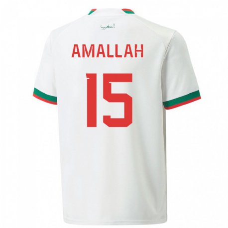Kandiny Miesten Marokon Selim Amallah #15 Valkoinen Vieraspaita 22-24 Lyhythihainen Paita T-paita