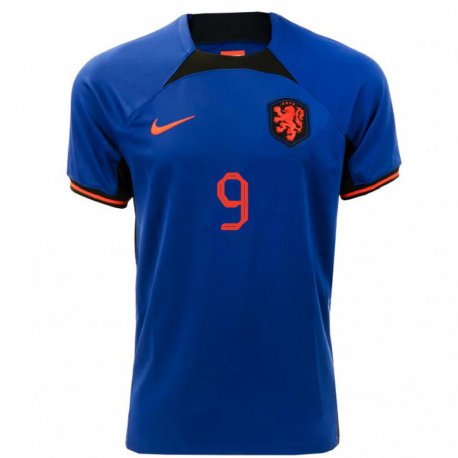 Kandiny Miesten Alankomaiden Vincent Janssen #9 Kuninkaallisen Sininen Vieraspaita 22-24 Lyhythihainen Paita T-paita