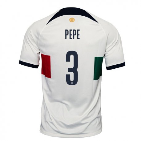 Kandiny Miesten Portugalin Pepe #3 Valkoinen Vieraspaita 22-24 Lyhythihainen Paita T-paita