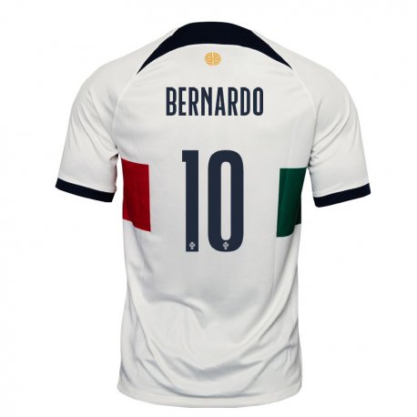Kandiny Miesten Portugalin Bernardo Silva #10 Valkoinen Vieraspaita 22-24 Lyhythihainen Paita T-paita