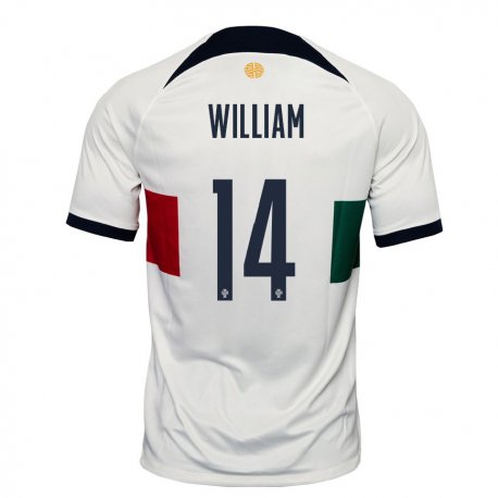 Kandiny Miesten Portugalin William Carvalho #14 Valkoinen Vieraspaita 22-24 Lyhythihainen Paita T-paita
