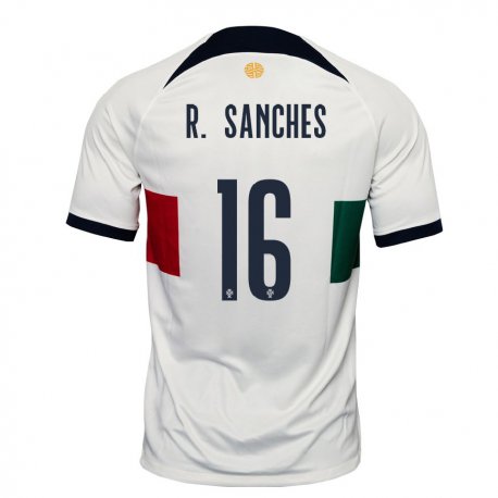 Kandiny Miesten Portugalin Renato Sanches #16 Valkoinen Vieraspaita 22-24 Lyhythihainen Paita T-paita