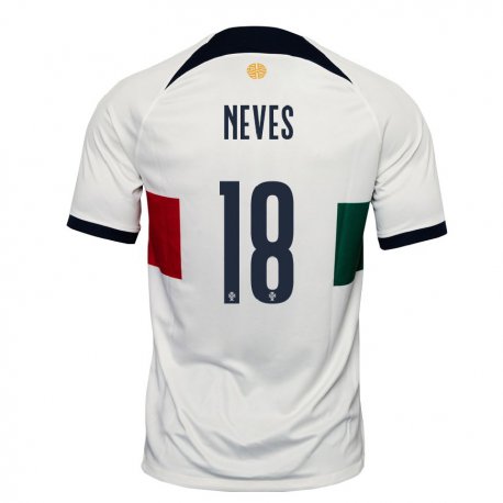 Kandiny Miesten Portugalin Ruben Neves #18 Valkoinen Vieraspaita 22-24 Lyhythihainen Paita T-paita