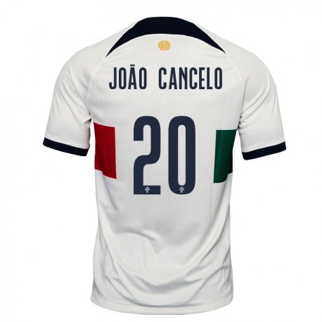 Kandiny Miesten Portugalin Joao Cancelo #20 Valkoinen Vieraspaita 22-24 Lyhythihainen Paita T-paita