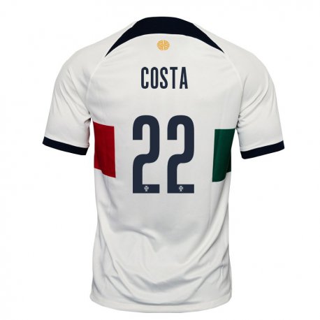 Kandiny Miesten Portugalin Diogo Costa #22 Valkoinen Vieraspaita 22-24 Lyhythihainen Paita T-paita