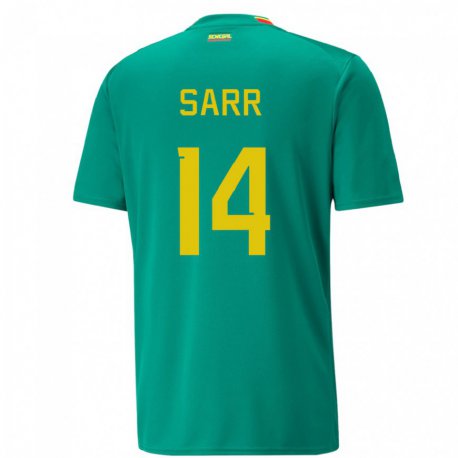 Kandiny Miesten Senegalin Pape Sarr #14 Vihreä Vieraspaita 22-24 Lyhythihainen Paita T-paita