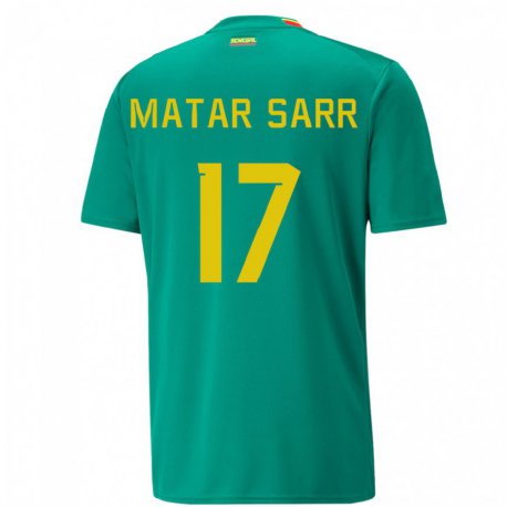 Kandiny Miesten Senegalin Pape Matar Sarr #17 Vihreä Vieraspaita 22-24 Lyhythihainen Paita T-paita