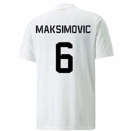 Kandiny Miesten Serbian Nemanja Maksimovic #6 Valkoinen Vieraspaita 22-24 Lyhythihainen Paita T-paita