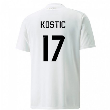 Kandiny Miesten Serbian Filip Kostic #17 Valkoinen Vieraspaita 22-24 Lyhythihainen Paita T-paita
