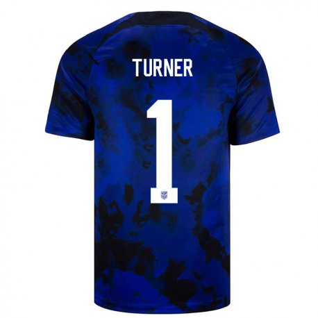 Kandiny Miesten Yhdysvaltain Matt Turner #1 Kuninkaallisen Sininen Vieraspaita 22-24 Lyhythihainen Paita T-paita