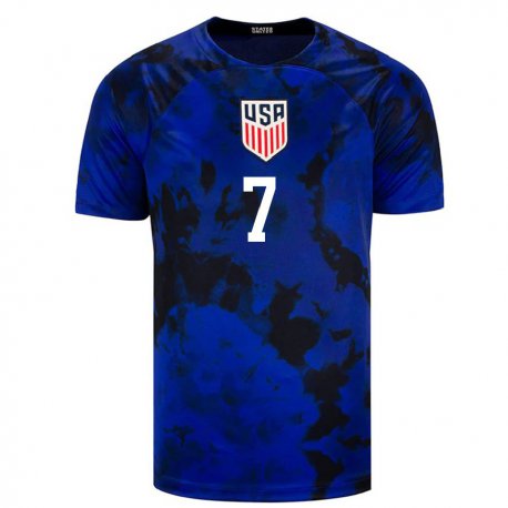 Kandiny Miesten Yhdysvaltain Paul Arriola #7 Kuninkaallisen Sininen Vieraspaita 22-24 Lyhythihainen Paita T-paita