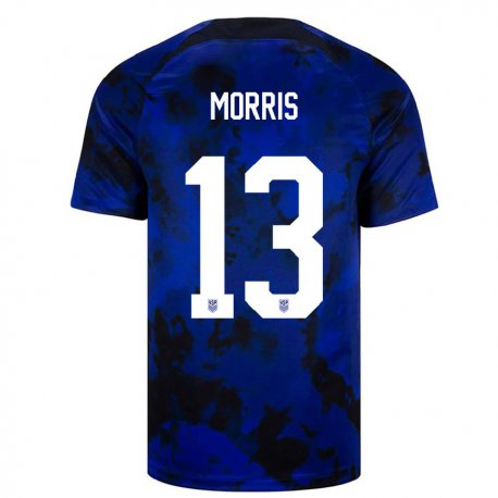 Kandiny Miesten Yhdysvaltain Jordan Morris #13 Kuninkaallisen Sininen Vieraspaita 22-24 Lyhythihainen Paita T-paita