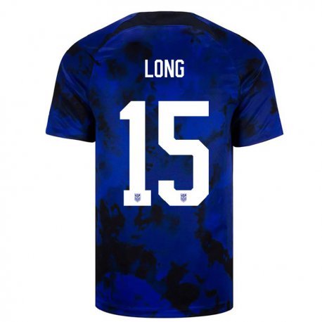 Kandiny Miesten Yhdysvaltain Aaron Long #15 Kuninkaallisen Sininen Vieraspaita 22-24 Lyhythihainen Paita T-paita