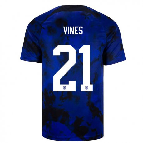 Kandiny Miesten Yhdysvaltain Sam Vines #21 Kuninkaallisen Sininen Vieraspaita 22-24 Lyhythihainen Paita T-paita