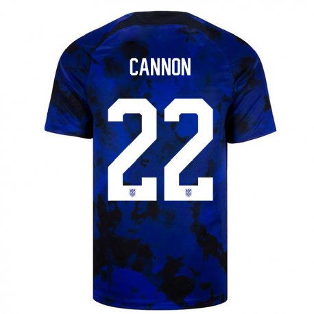 Kandiny Miesten Yhdysvaltain Reggie Cannon #22 Kuninkaallisen Sininen Vieraspaita 22-24 Lyhythihainen Paita T-paita
