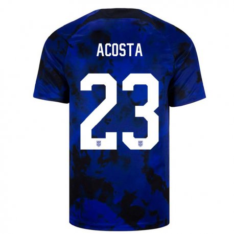 Kandiny Miesten Yhdysvaltain Kellyn Acosta #23 Kuninkaallisen Sininen Vieraspaita 22-24 Lyhythihainen Paita T-paita