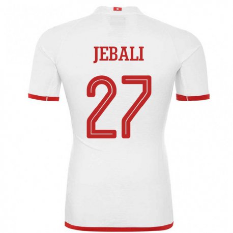 Kandiny Miesten Tunisian Issam Jebali #27 Valkoinen Vieraspaita 22-24 Lyhythihainen Paita T-paita