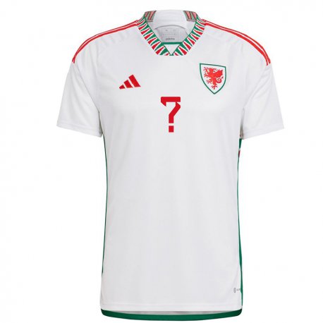 Kandiny Miesten Walesin Nimesi #0 Valkoinen Vieraspaita 22-24 Lyhythihainen Paita T-paita