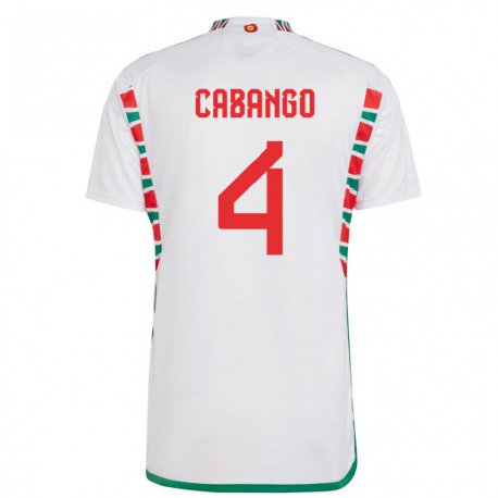 Kandiny Miesten Walesin Ben Cabango #4 Valkoinen Vieraspaita 22-24 Lyhythihainen Paita T-paita