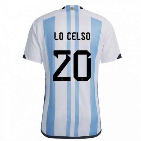 Kandiny Naisten Argentiinan Giovani Lo Celso #20 Valkoinen Taivas Sininen Kotipaita 22-24 Lyhythihainen Paita T-paita
