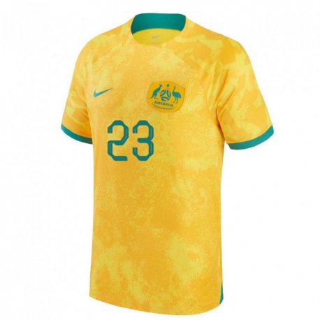 Kandiny Naisten Australian Tom Rogic #23 Kultainen Kotipaita 22-24 Lyhythihainen Paita T-paita