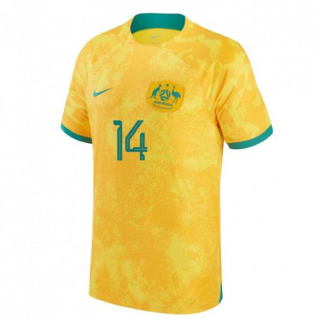 Kandiny Naisten Australian Bruno Fornaroli #14 Kultainen Kotipaita 22-24 Lyhythihainen Paita T-paita