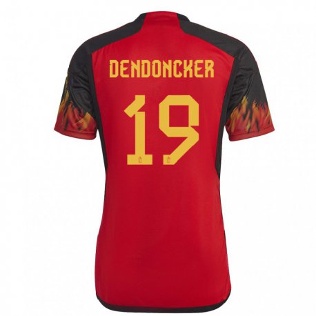 Kandiny Naisten Belgian Leander Dendoncker #19 Punainen Kotipaita 22-24 Lyhythihainen Paita T-paita