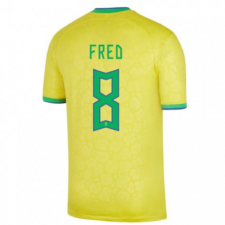 Kandiny Naisten Brasilian Fred #8 Keltainen Kotipaita 22-24 Lyhythihainen Paita T-paita