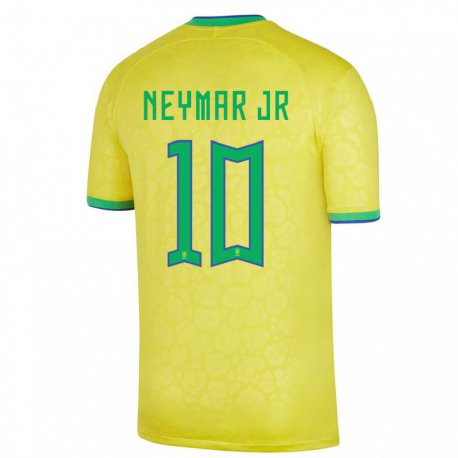 Kandiny Naisten Brasilian Neymar #10 Keltainen Kotipaita 22-24 Lyhythihainen Paita T-paita
