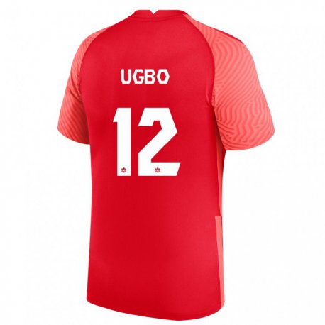 Kandiny Naisten Kanadan Ike Ugbo #12 Punainen Kotipaita 22-24 Lyhythihainen Paita T-paita