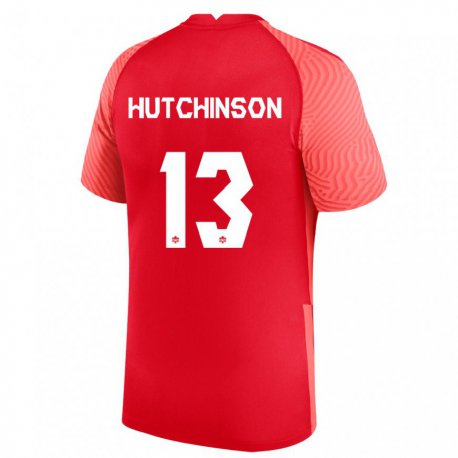 Kandiny Naisten Kanadan Atiba Hutchinson #13 Punainen Kotipaita 22-24 Lyhythihainen Paita T-paita