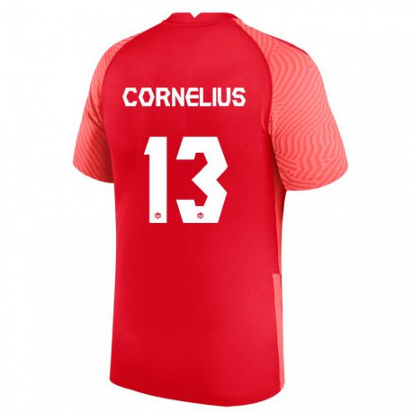 Kandiny Naisten Kanadan Derek Cornelius #13 Punainen Kotipaita 22-24 Lyhythihainen Paita T-paita