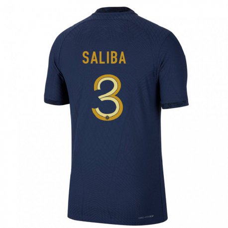 Kandiny Naisten Ranskan William Saliba #3 Laivastonsininen Kotipaita 22-24 Lyhythihainen Paita T-paita