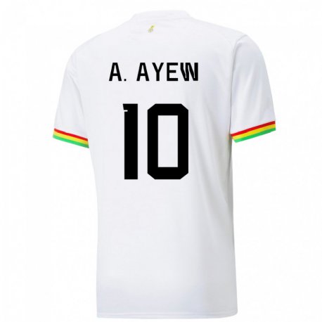 Kandiny Naisten Ghanan Andre Ayew #10 Valkoinen Kotipaita 22-24 Lyhythihainen Paita T-paita