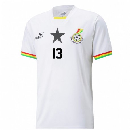 Kandiny Naisten Ghanan Felix Afena-gyan #13 Valkoinen Kotipaita 22-24 Lyhythihainen Paita T-paita