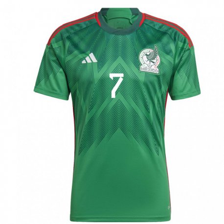 Kandiny Naisten Meksikon Luis Romo #7 Vihreä Kotipaita 22-24 Lyhythihainen Paita T-paita