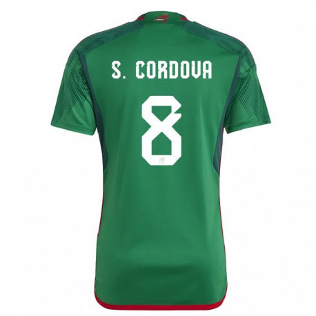 Kandiny Naisten Meksikon Sebastian Cordova #8 Vihreä Kotipaita 22-24 Lyhythihainen Paita T-paita