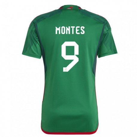 Kandiny Naisten Meksikon Cesar Montes #9 Vihreä Kotipaita 22-24 Lyhythihainen Paita T-paita