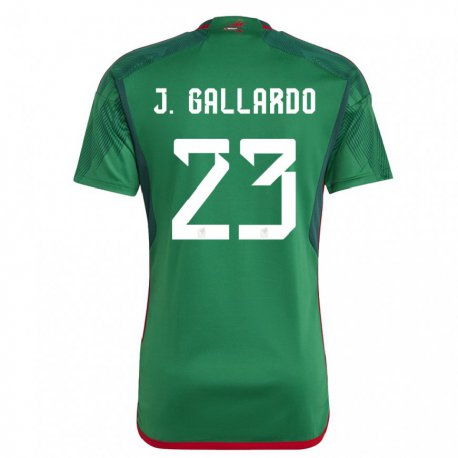 Kandiny Naisten Meksikon Jesus Gallardo #23 Vihreä Kotipaita 22-24 Lyhythihainen Paita T-paita