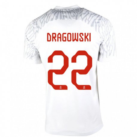Kandiny Naisten Puolan Bartlomiej Dragowski #22 Valkoinen Kotipaita 22-24 Lyhythihainen Paita T-paita