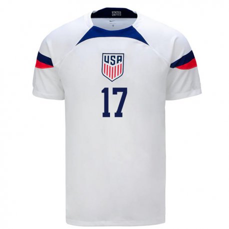 Kandiny Naisten Yhdysvaltain Malik Tillman #17 Valkoinen Kotipaita 22-24 Lyhythihainen Paita T-paita