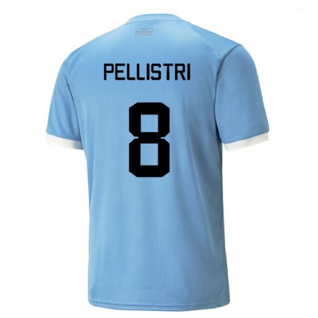 Kandiny Naisten Uruguayn Facundo Pellistri #8 Sininen Kotipaita 22-24 Lyhythihainen Paita T-paita