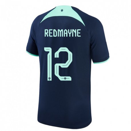 Kandiny Naisten Australian Andrew Redmayne #12 Tummansininen Vieraspaita 22-24 Lyhythihainen Paita T-paita