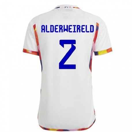 Kandiny Naisten Belgian Toby Alderweireld #2 Valkoinen Vieraspaita 22-24 Lyhythihainen Paita T-paita