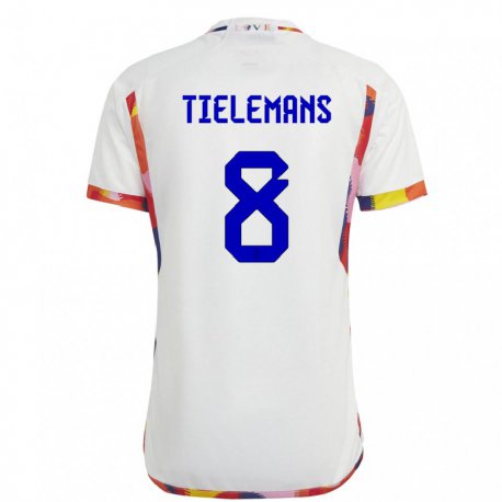 Kandiny Naisten Belgian Youri Tielemans #8 Valkoinen Vieraspaita 22-24 Lyhythihainen Paita T-paita