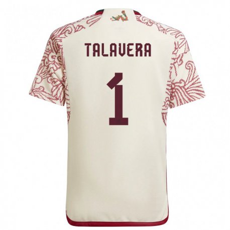 Kandiny Naisten Meksikon Alfredo Talavera #1 Wonder Valkoinen Punainen Vieraspaita 22-24 Lyhythihainen Paita T-paita