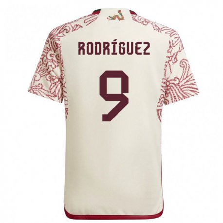 Kandiny Naisten Meksikon Carlos Rodriguez #9 Wonder Valkoinen Punainen Vieraspaita 22-24 Lyhythihainen Paita T-paita