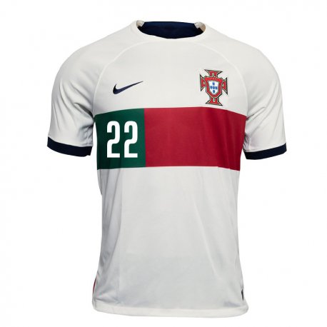 Kandiny Naisten Portugalin Diogo Costa #22 Valkoinen Vieraspaita 22-24 Lyhythihainen Paita T-paita